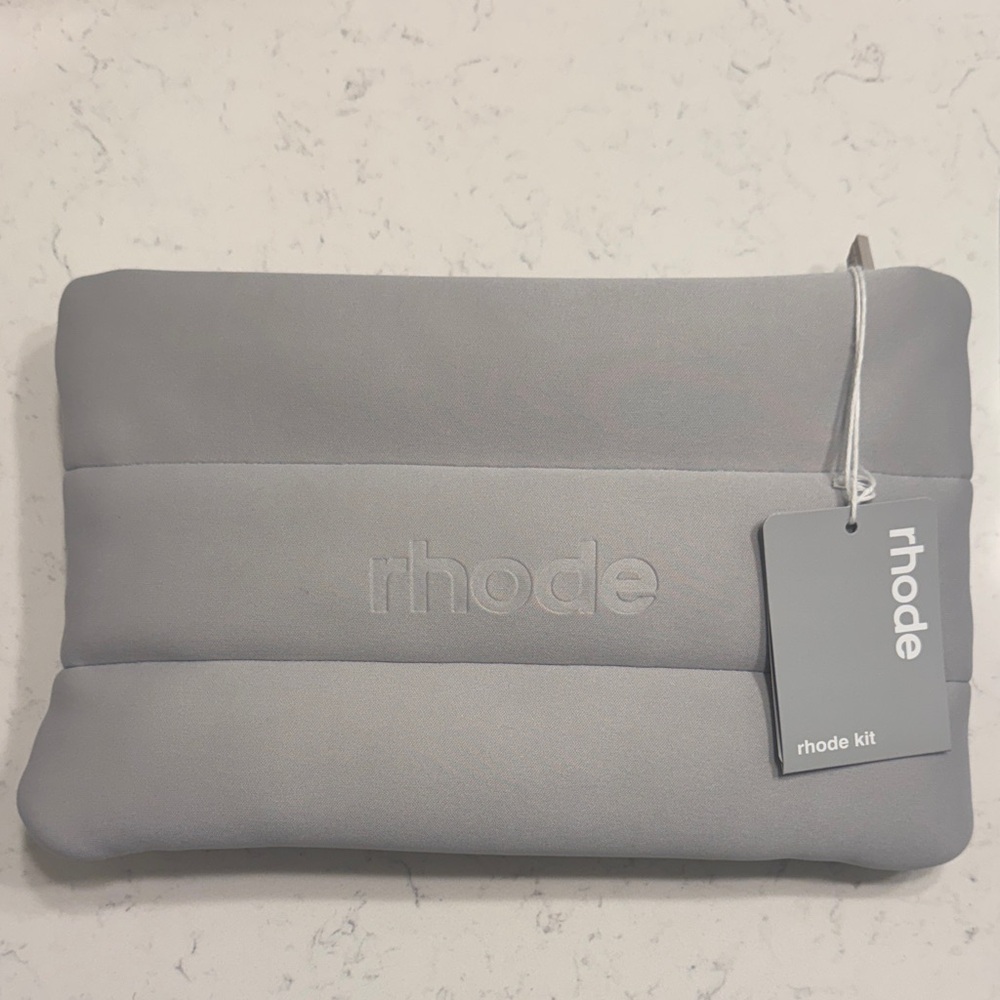 RHODE Light Gray Makeup/Skincare Cosmetic Bag